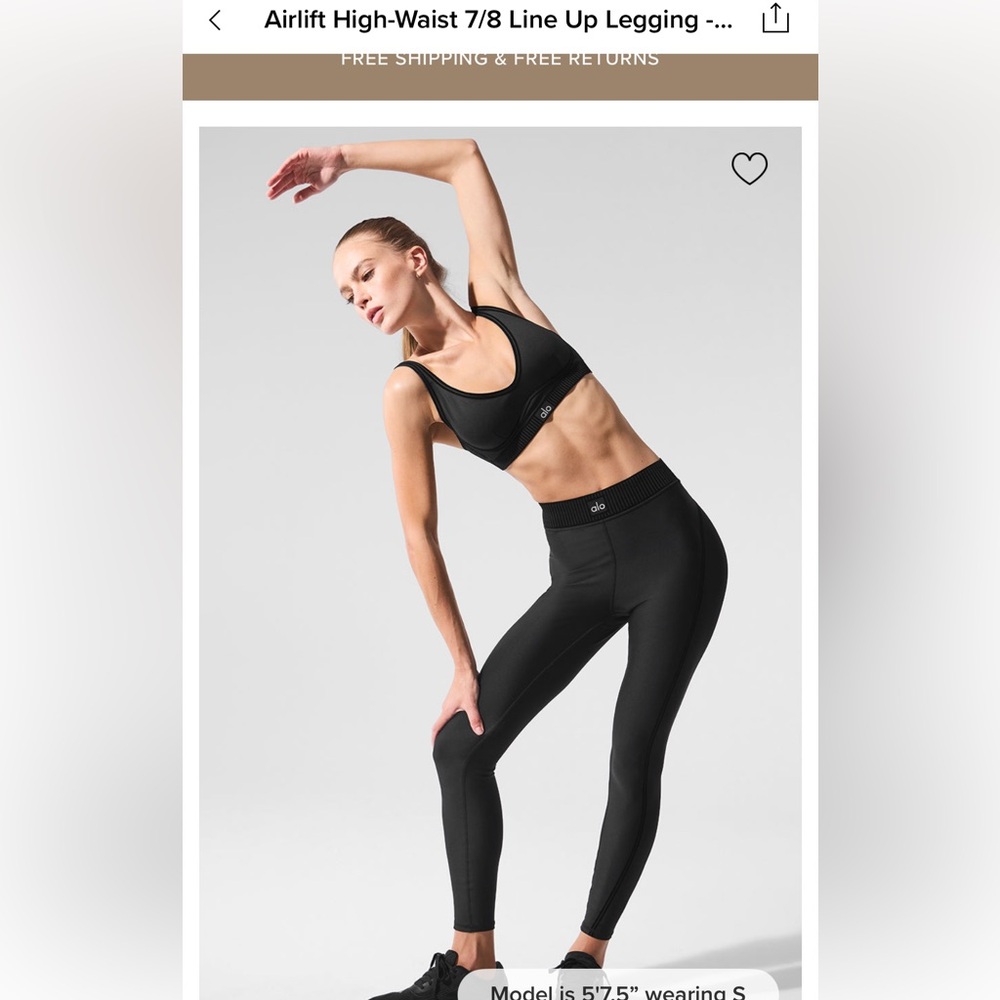 Alo Black Airlift  High-Waist Leggings and Sports Bra Set
Size Medium
